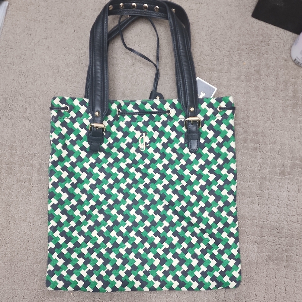 Elegant Black and Green Tote Bag